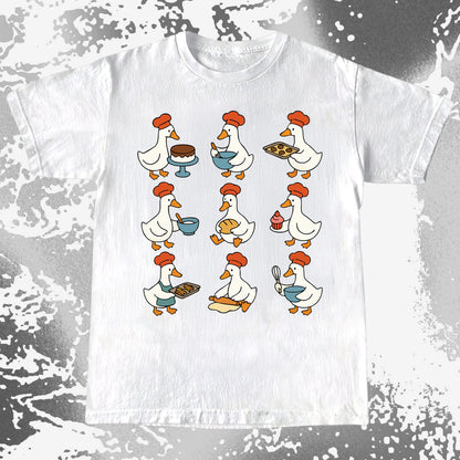 Cute Baking Ducks Chef Illustration Shirt