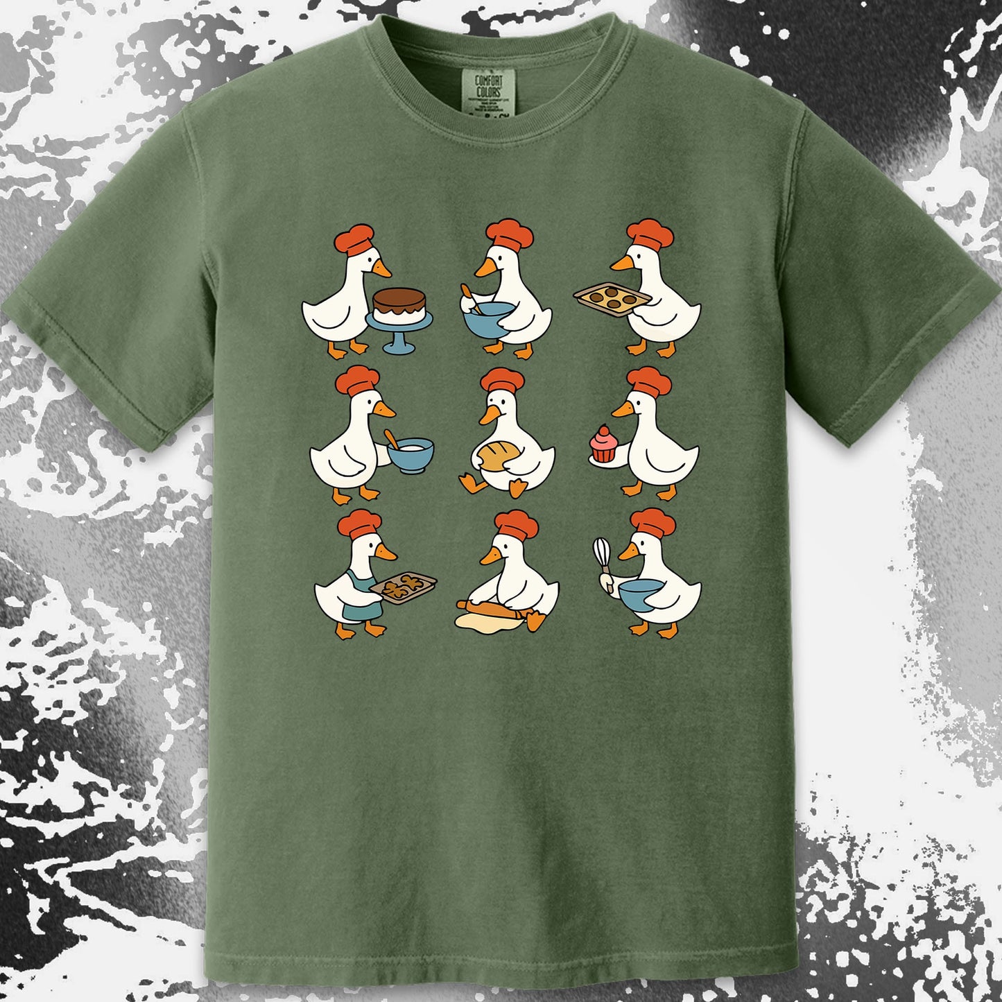 Cute Baking Ducks Chef Illustration Shirt
