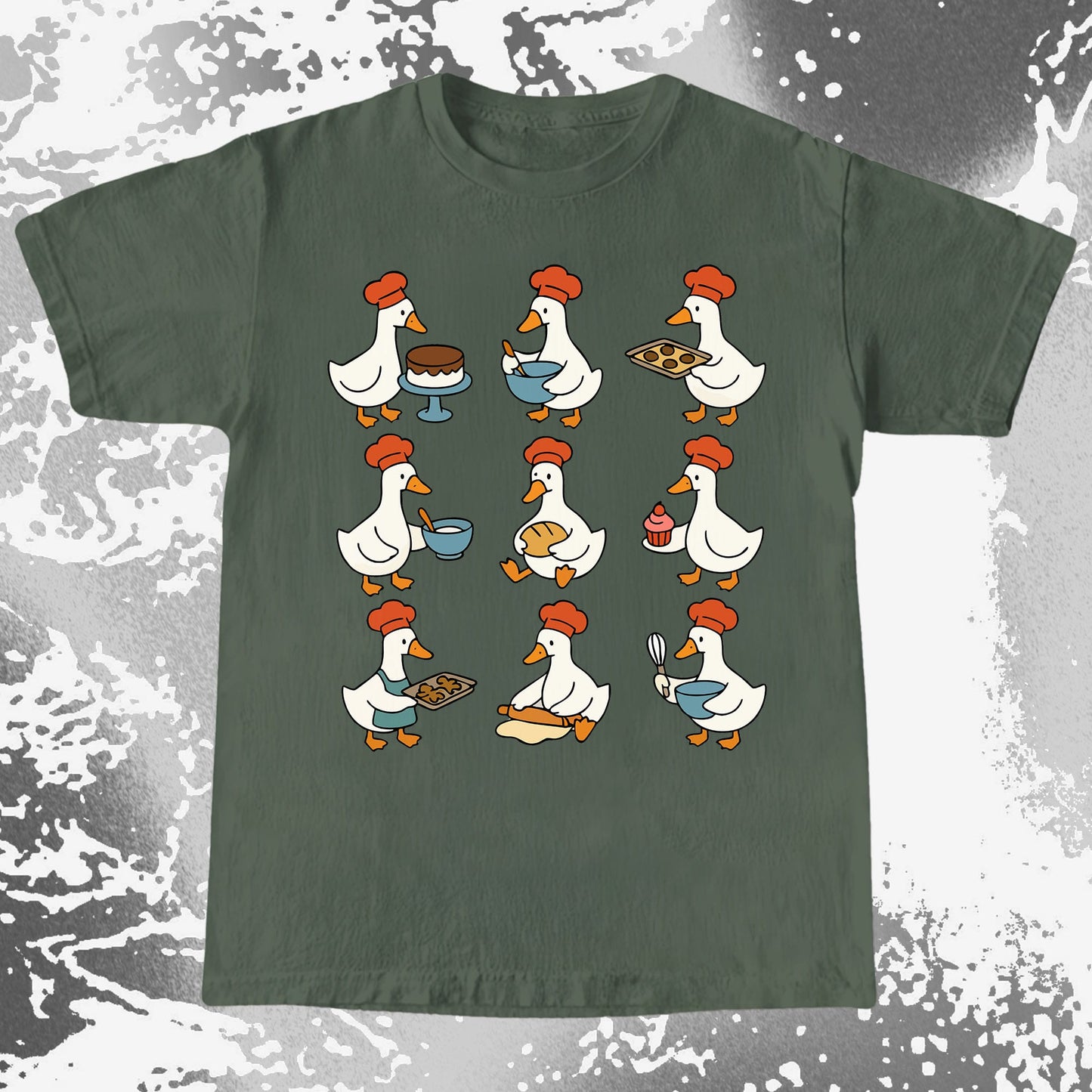 Cute Baking Ducks Chef Illustration Shirt