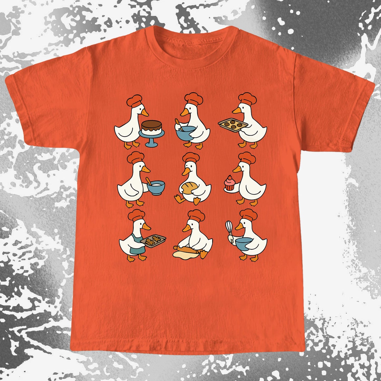 Cute Baking Ducks Chef Illustration Shirt