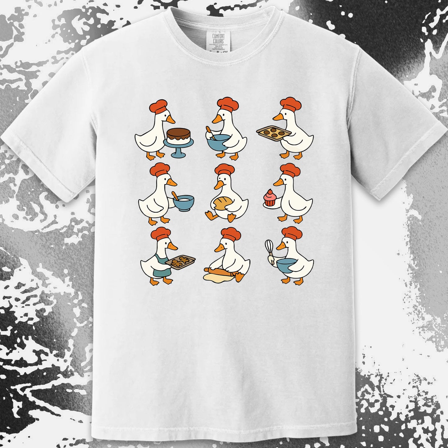 Cute Baking Ducks Chef Illustration Shirt