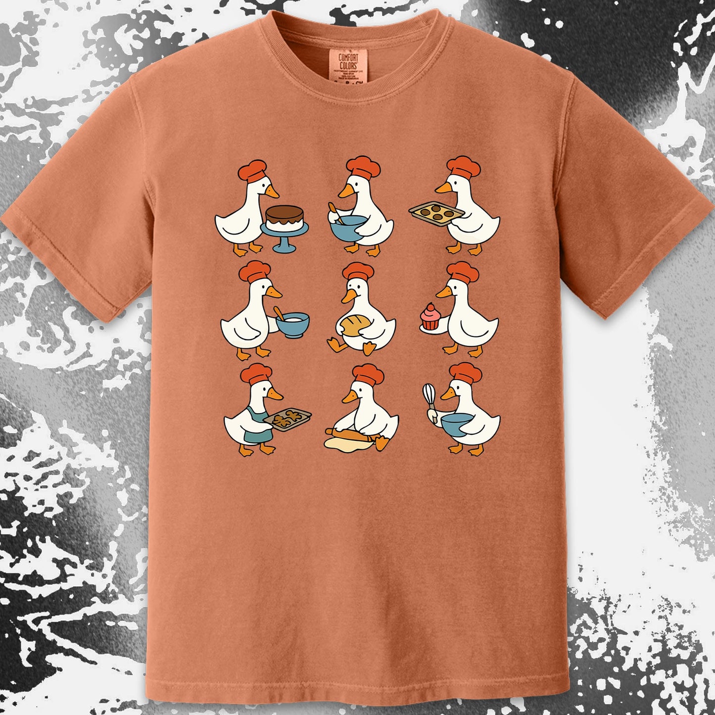 Cute Baking Ducks Chef Illustration Shirt