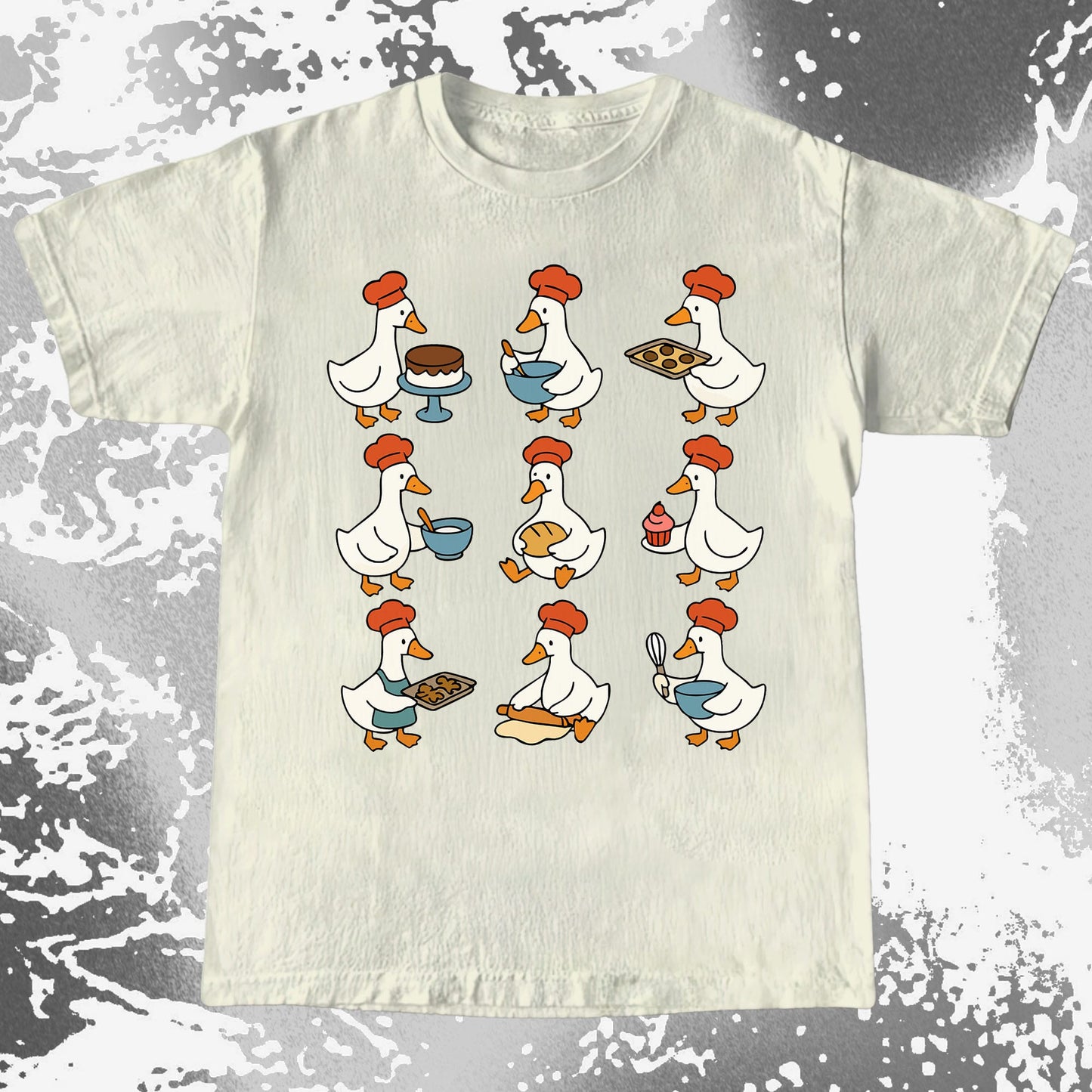 Cute Baking Ducks Chef Illustration Shirt