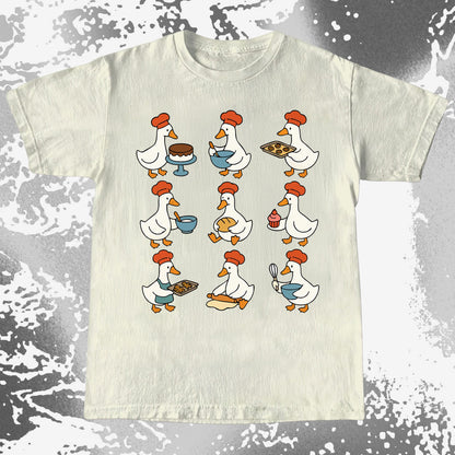 Cute Baking Ducks Chef Illustration Shirt