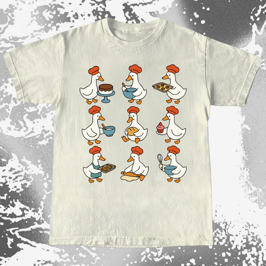 Cute Baking Ducks Chef Illustration Shirt
