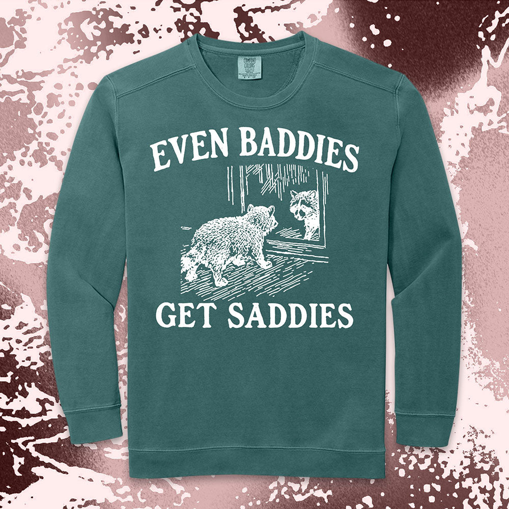 even baddies get saddies raccoon shirt funny sad meme tee