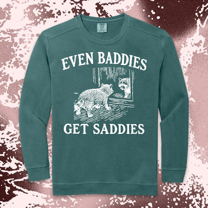 even baddies get saddies raccoon shirt funny sad meme tee