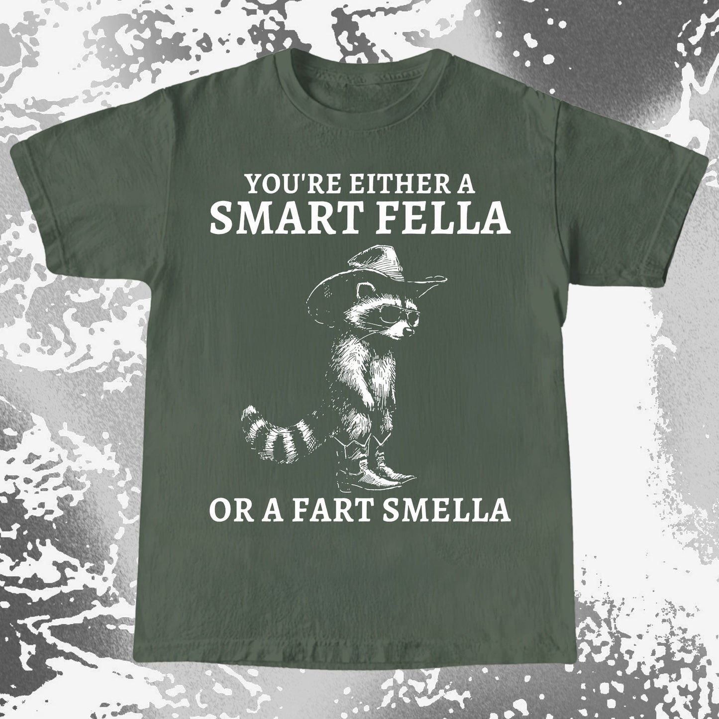 Smart Fella Fart Smella Raccoon Cowboy