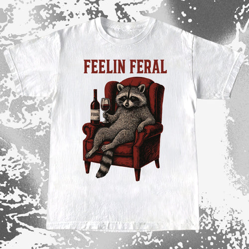 Feelin Feral Raccoon Wine Chair Shirt