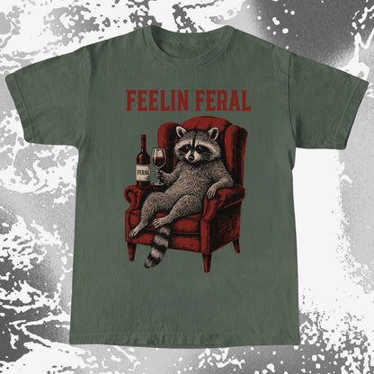 Feelin Feral Raccoon Wine Chair Shirt