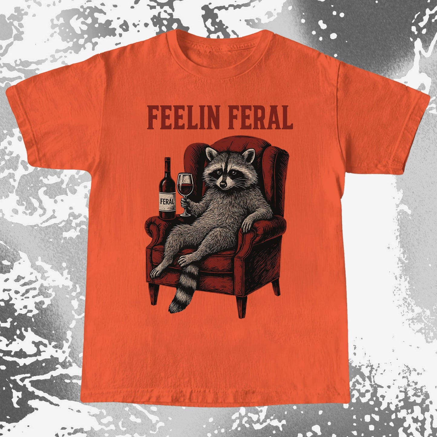 Feelin Feral Raccoon Wine Chair Shirt