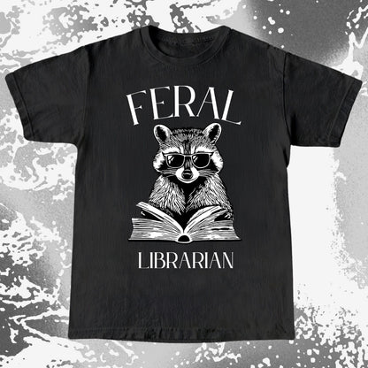 Feral Librarian Raccoon Book Shirt