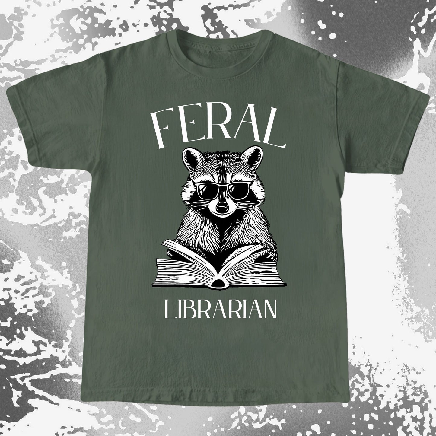 Feral Librarian Raccoon Book Shirt