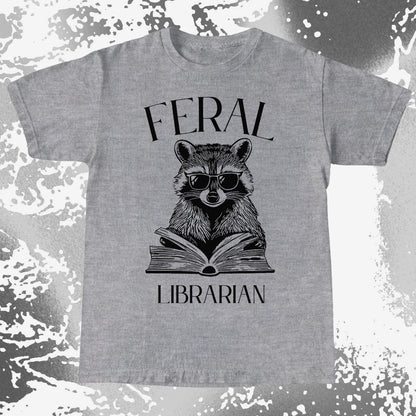 Feral Librarian Raccoon Book Shirt