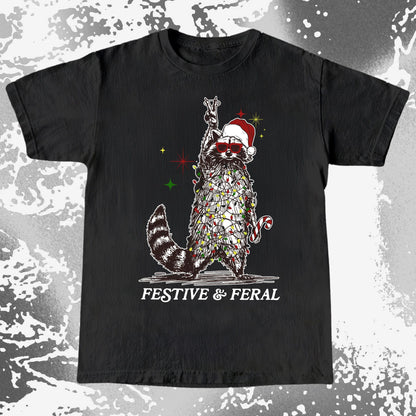 Festive and Feral Raccoon Christmas