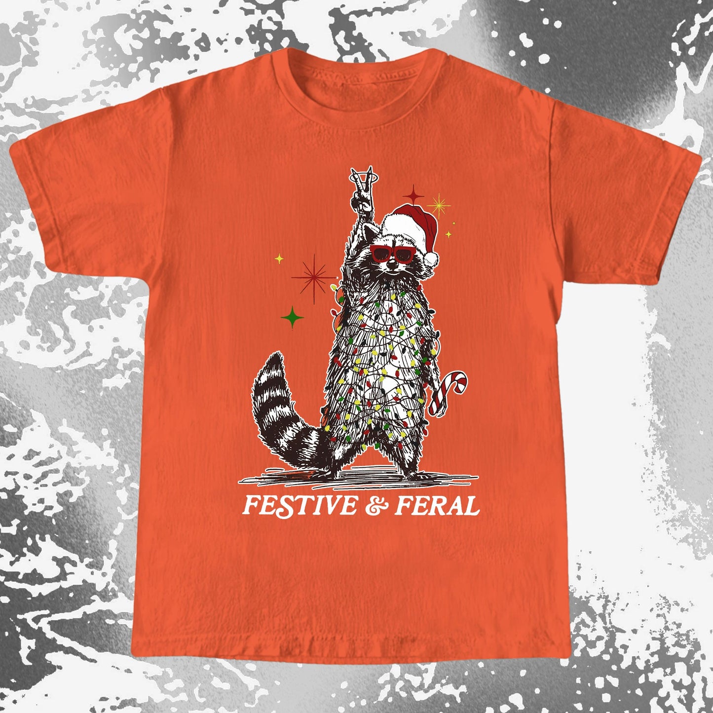 Festive and Feral Raccoon Christmas