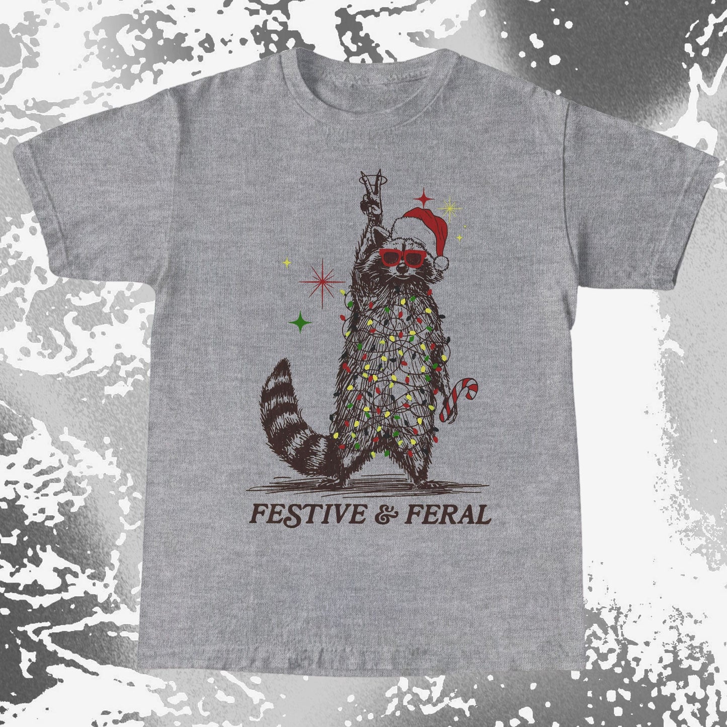 Festive and Feral Raccoon Christmas