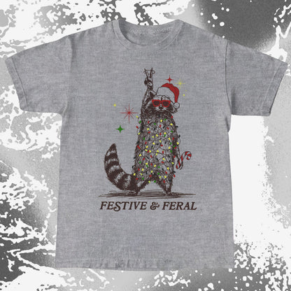 Festive and Feral Raccoon Christmas