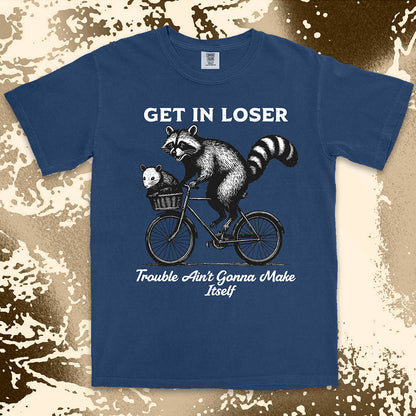 funny raccoon and possum shirt get in loser trouble aint gonna make itself