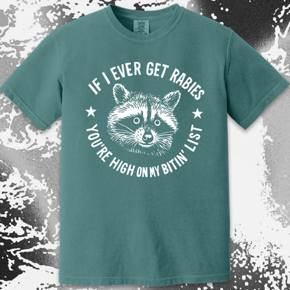 Raccoon If I Ever Get Rabies You’re High On My Bitin List Shirt