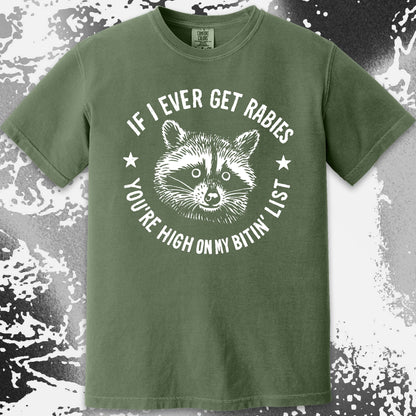 Raccoon If I Ever Get Rabies You’re High On My Bitin List Shirt