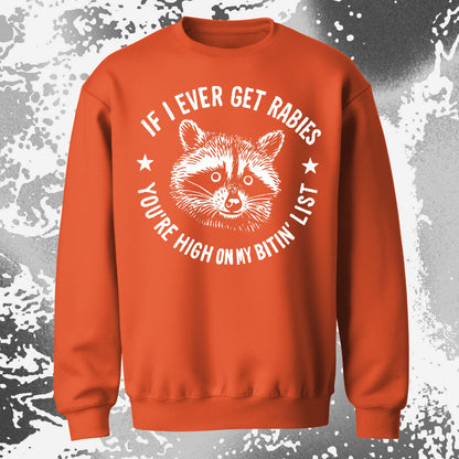 Raccoon If I Ever Get Rabies You’re High On My Bitin List Shirt