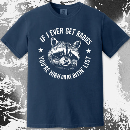 Raccoon If I Ever Get Rabies You’re High On My Bitin List Shirt
