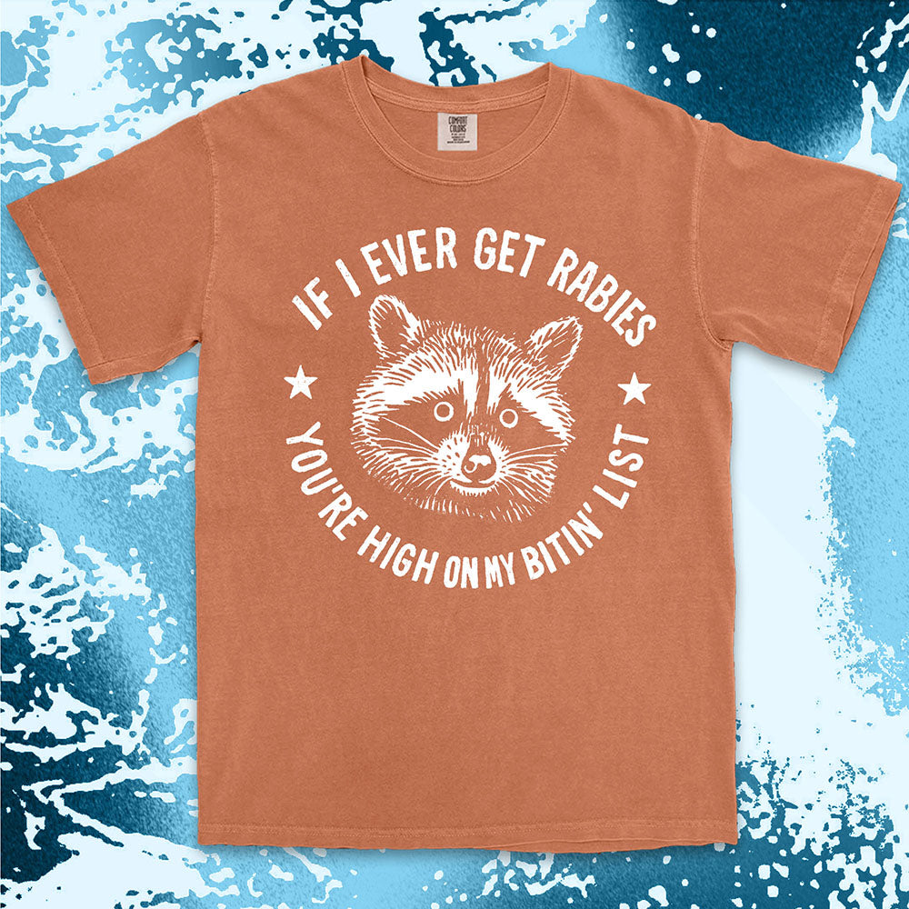 funny rabies raccoon shirt dark humor feral trash panda tee