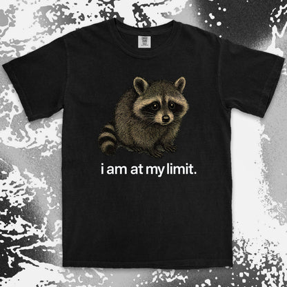 i am at my limit raccoon comfort colors t-shirt