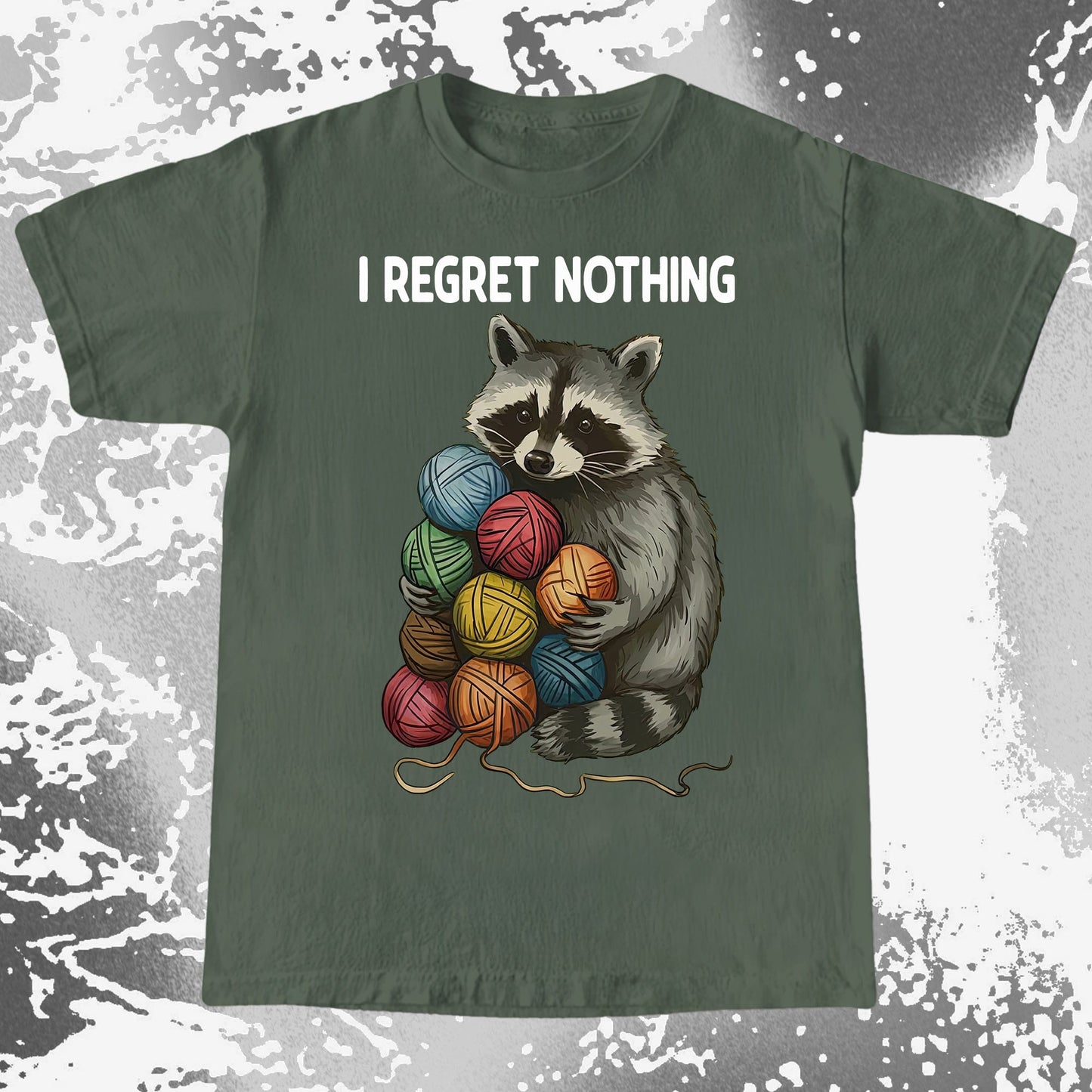 I Regret Nothing Raccoon Yarn Shirt