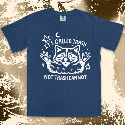 Funny raccoon shirt with quote It’s Called Trash Not Trash Cannot
