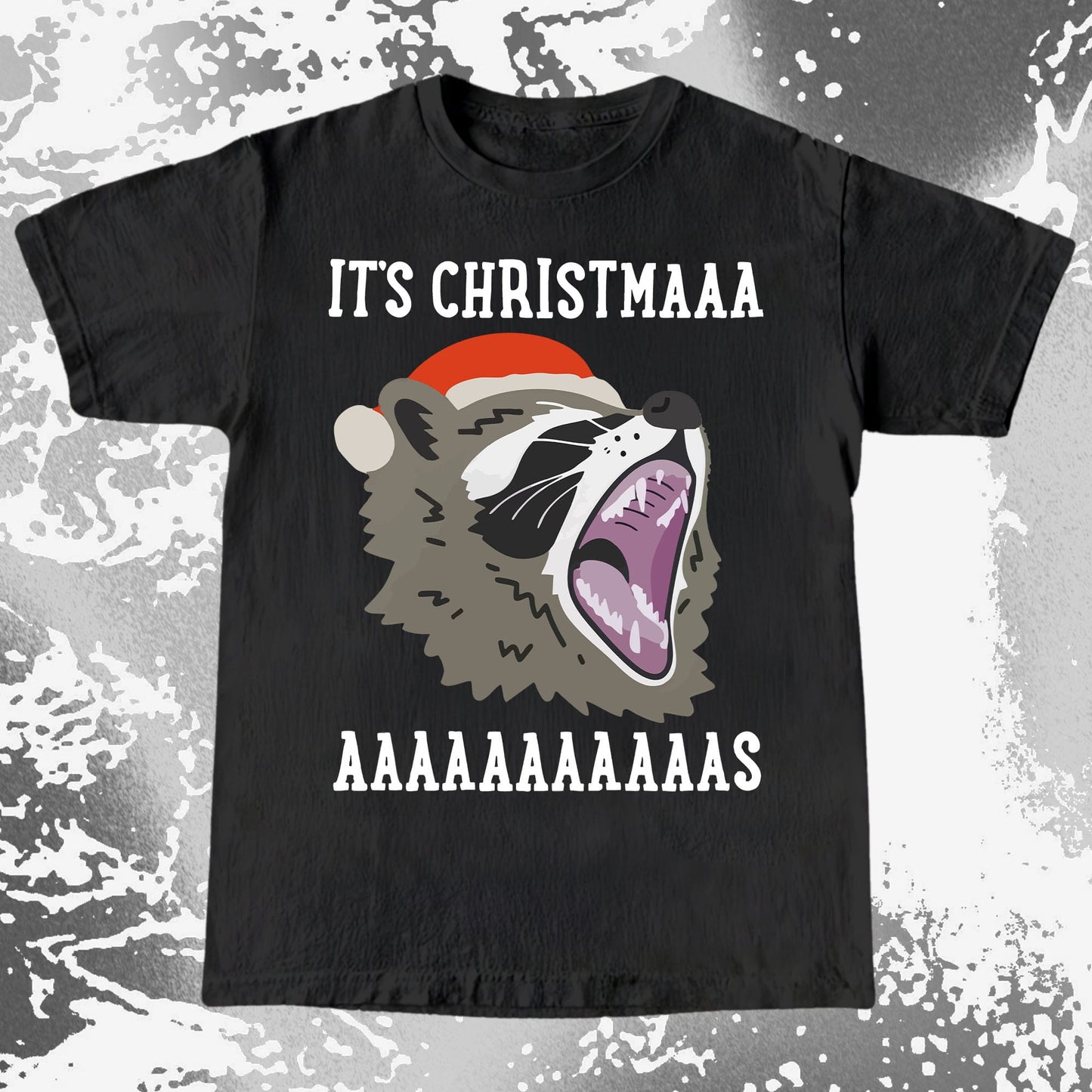 Raccoon Christmas Scream