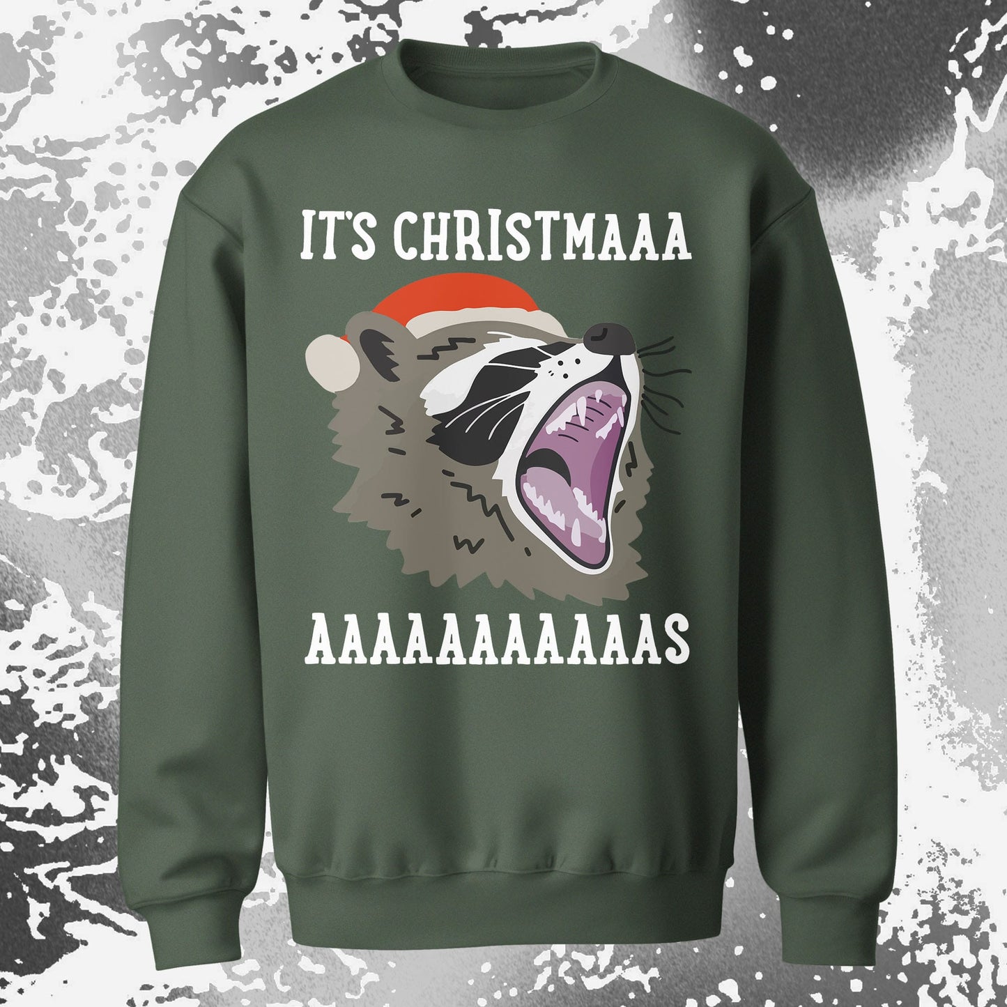 Raccoon Christmas Scream