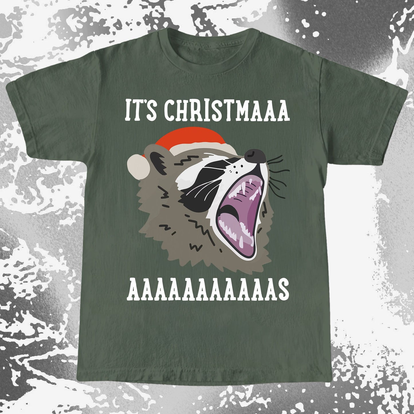 Raccoon Christmas Scream