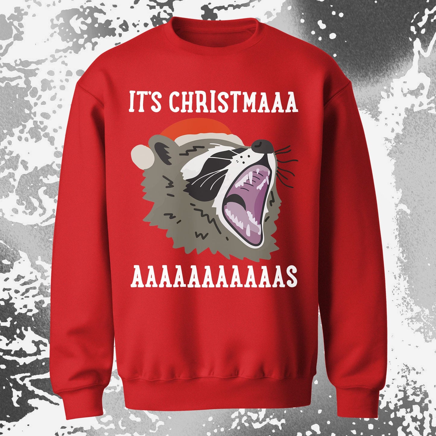Raccoon Christmas Scream