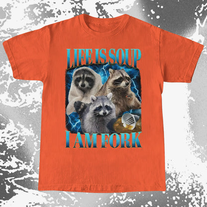 Life Is Soup I Am Fork Raccoon Shirt – Existential Meme Tee