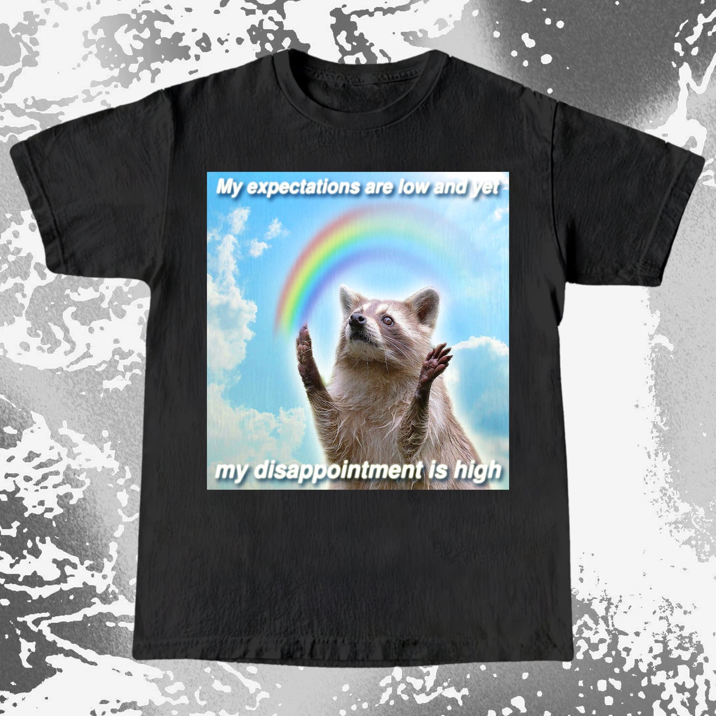 Low Expectations High Disappointment Raccoon T-Shirt