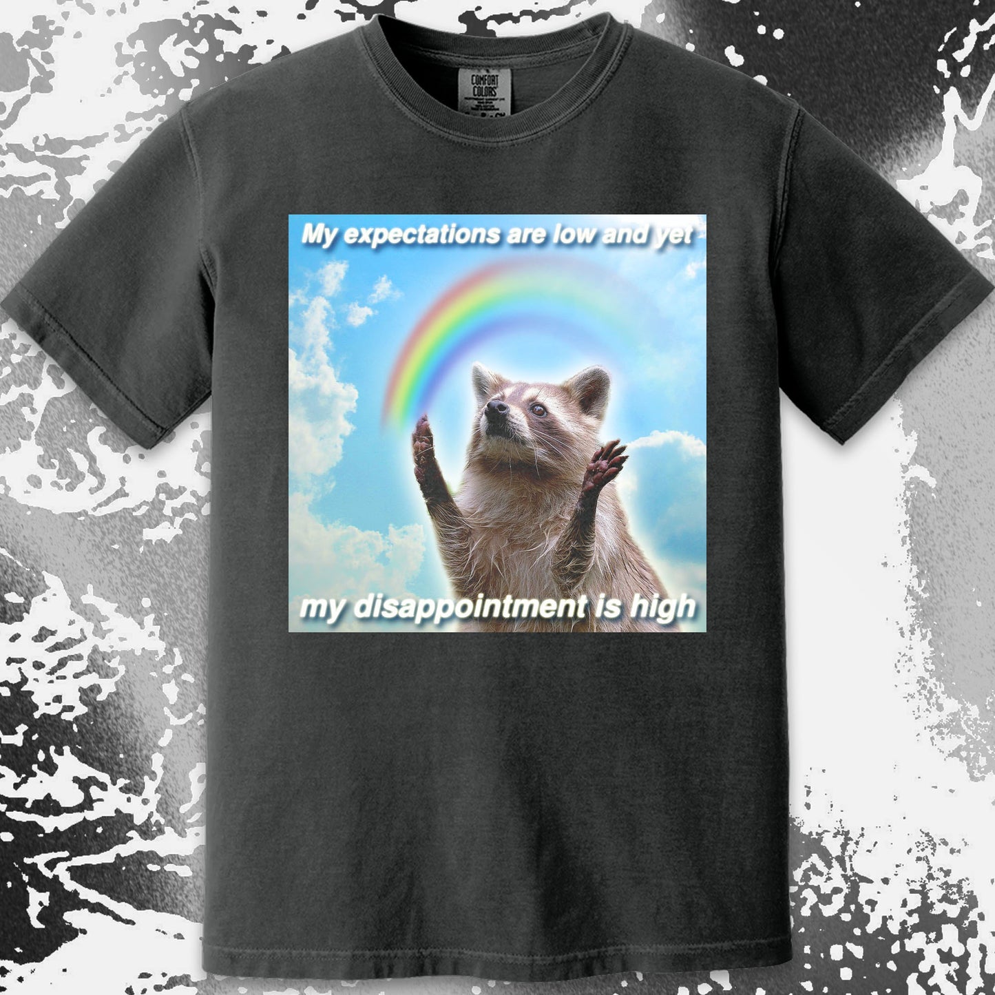 Low Expectations High Disappointment Raccoon T-Shirt