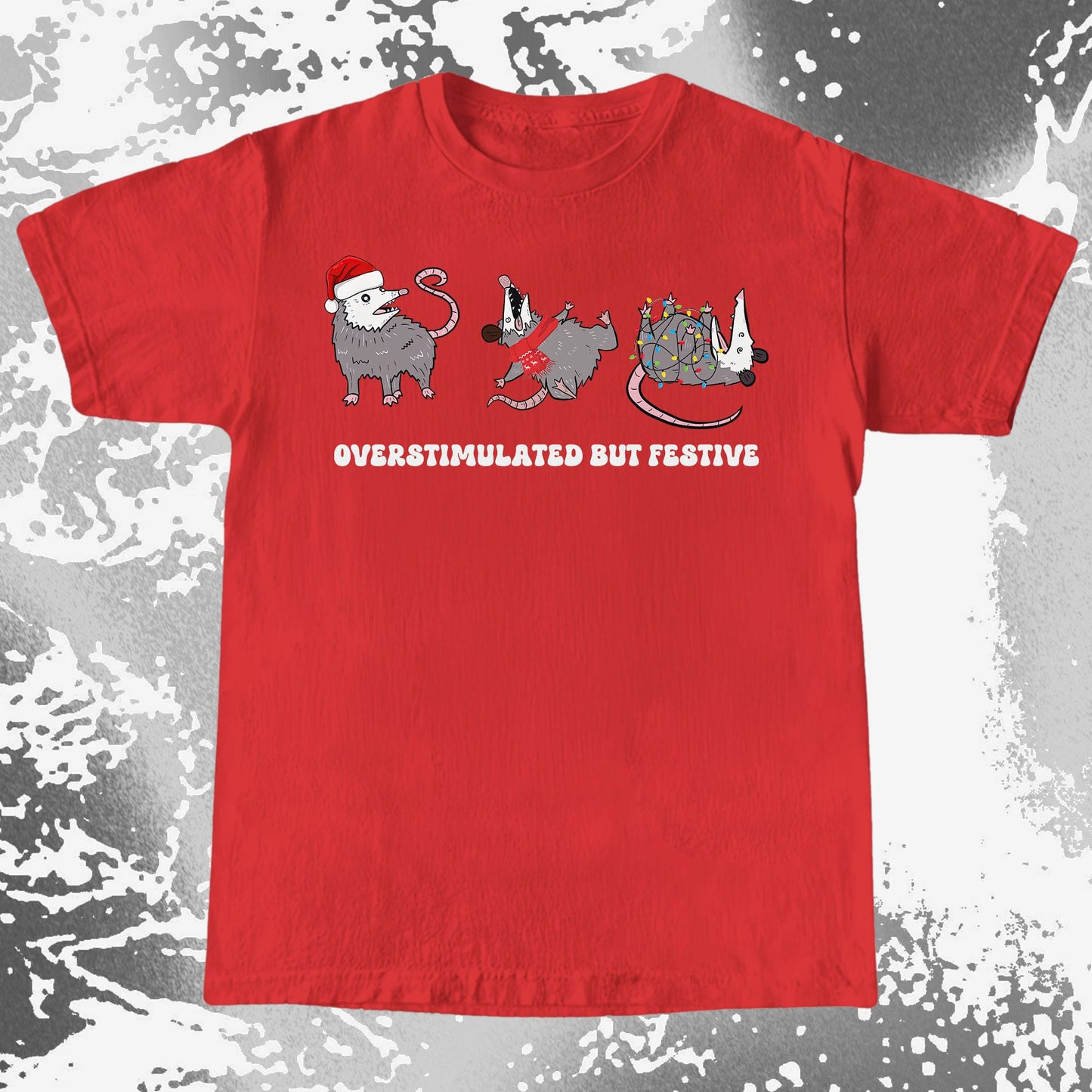 Overstimulated But Festive Opossum Christmas