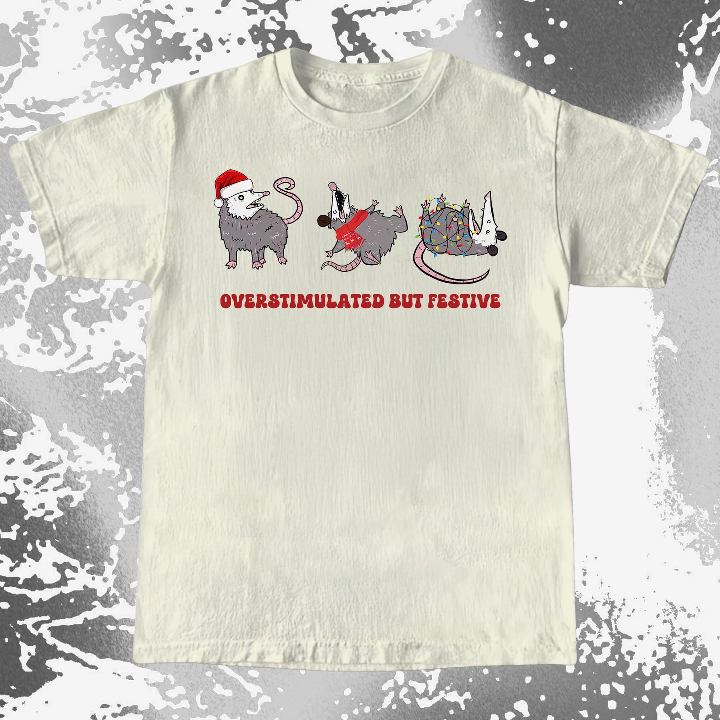 Overstimulated But Festive Opossum Christmas