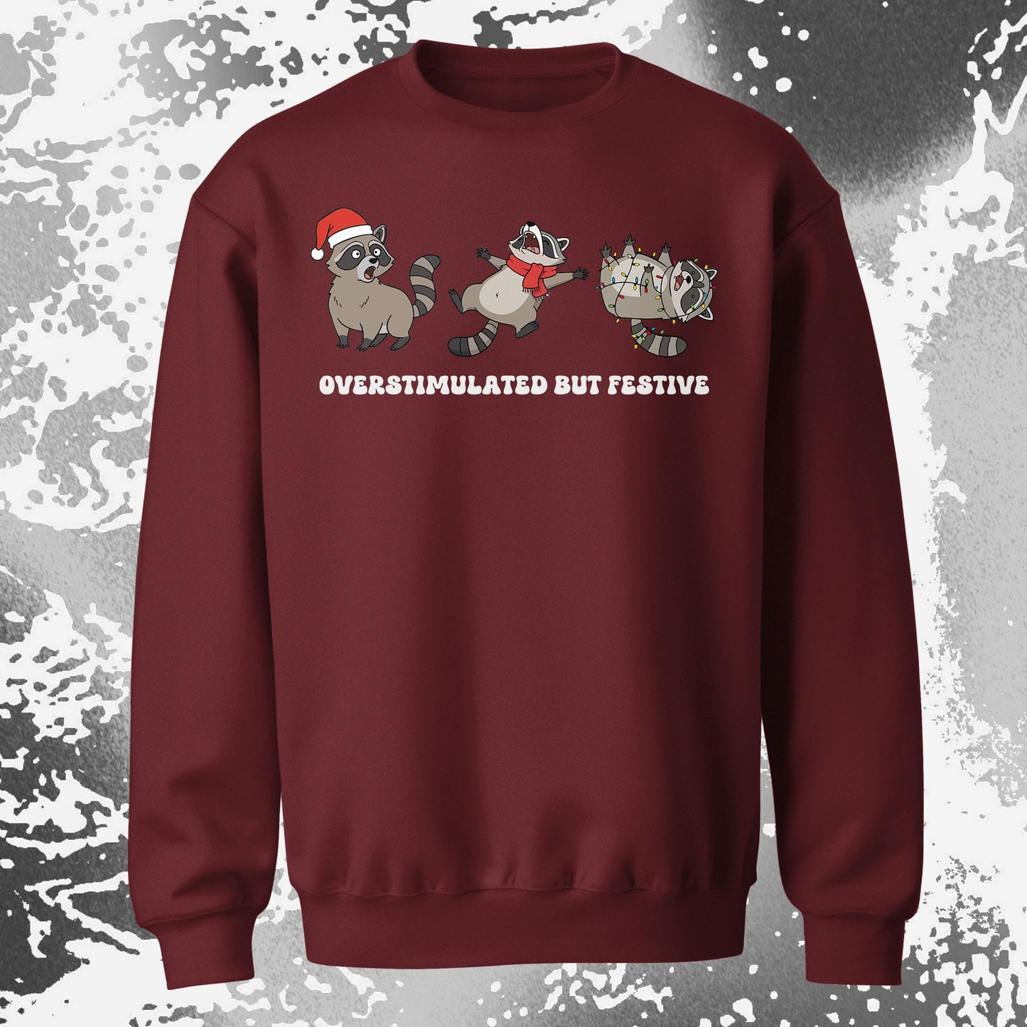 Overstimulated But Festive Raccoon Christmas