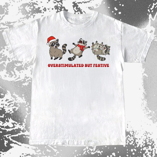 Overstimulated But Festive Raccoon Christmas