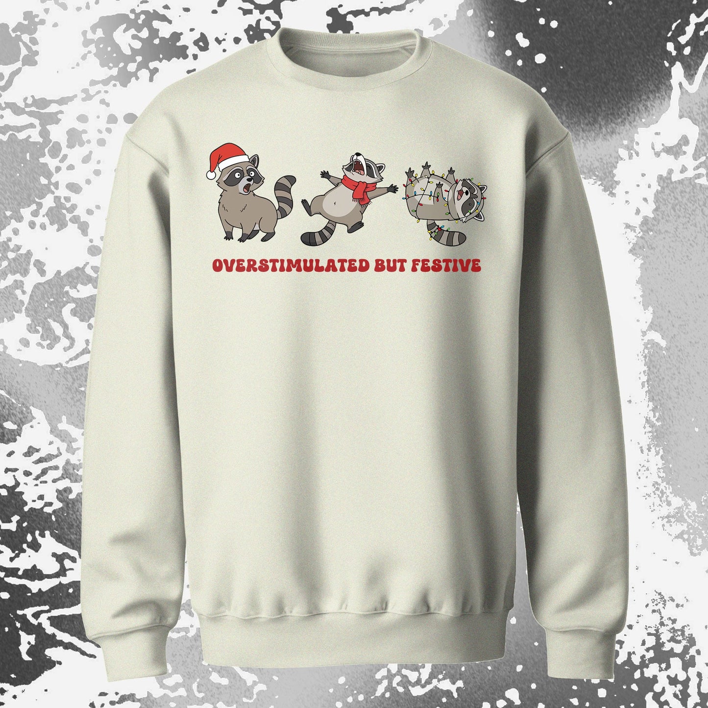 Overstimulated But Festive Raccoon Christmas