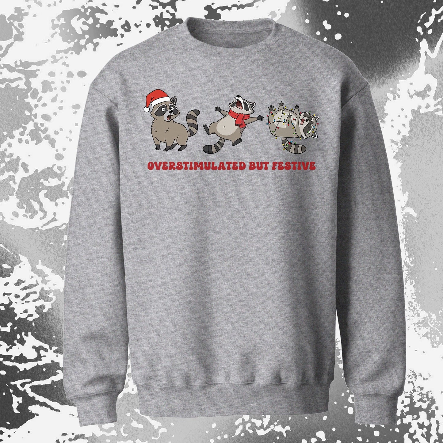 Overstimulated But Festive Raccoon Christmas