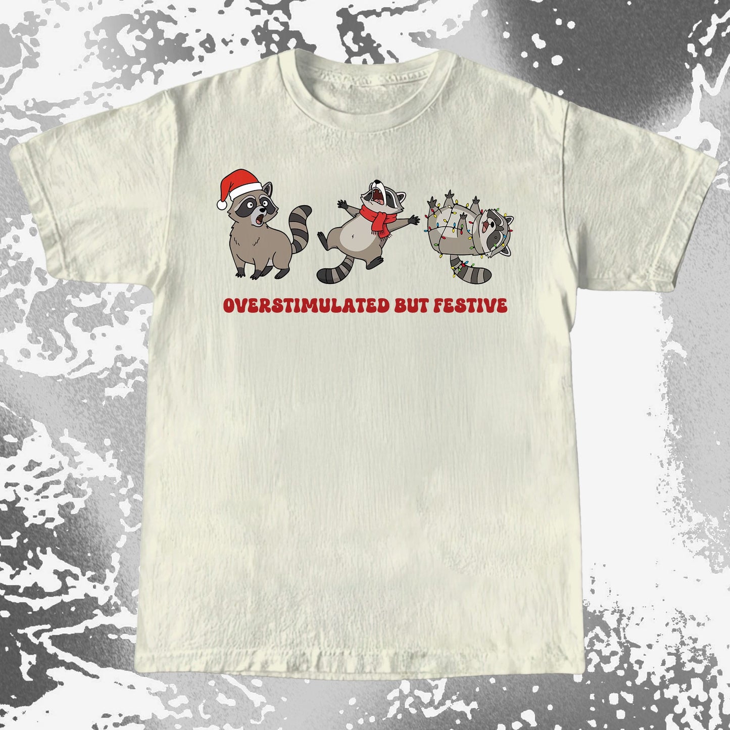 Overstimulated But Festive Raccoon Christmas