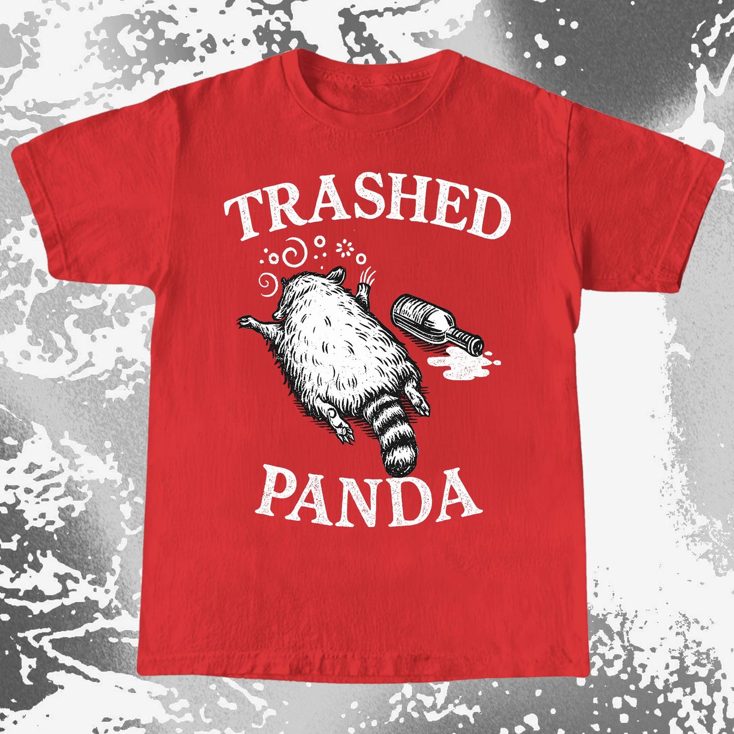 Trashed Panda Vintage Raccoon Humor Tee - Drunk Raccoon