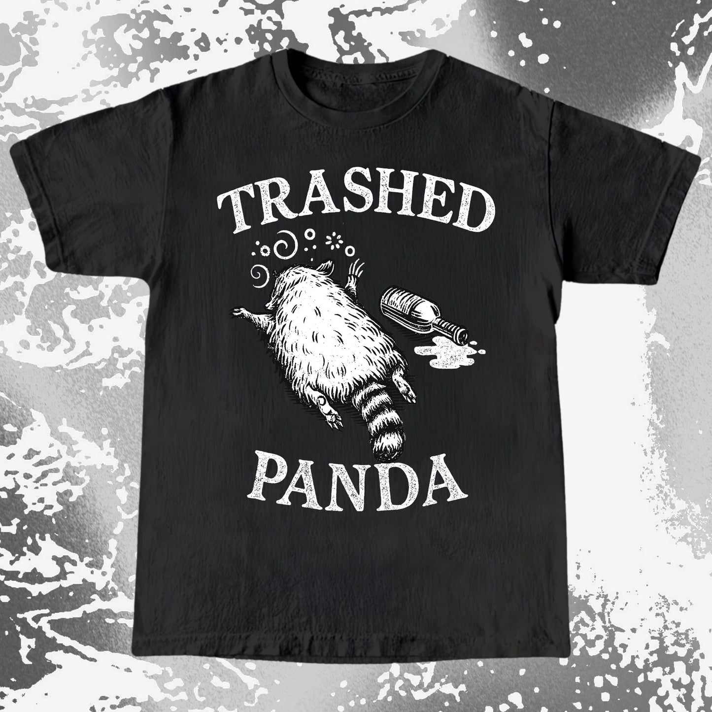 Trashed Panda Vintage Raccoon Humor Tee - Drunk Raccoon