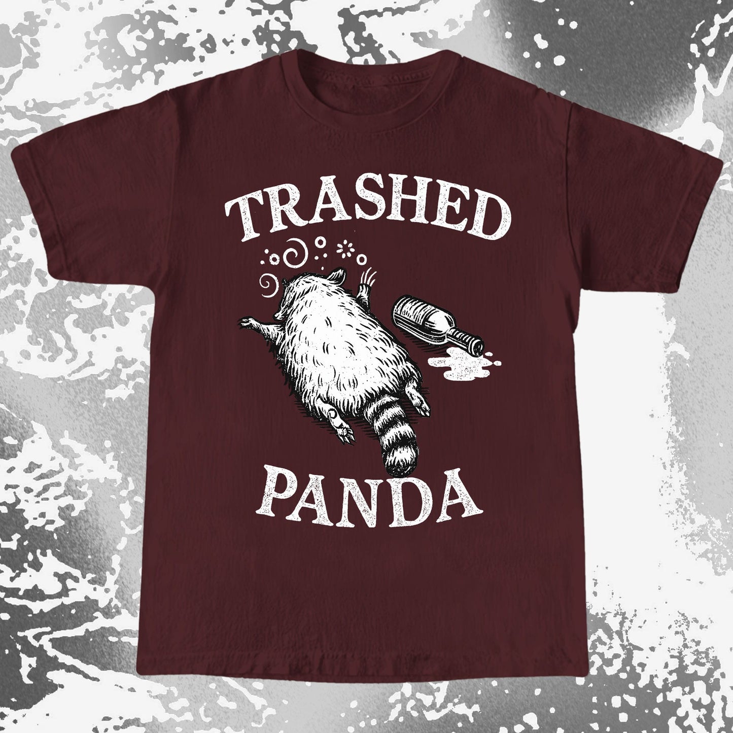 Trashed Panda Vintage Raccoon Humor Tee - Drunk Raccoon