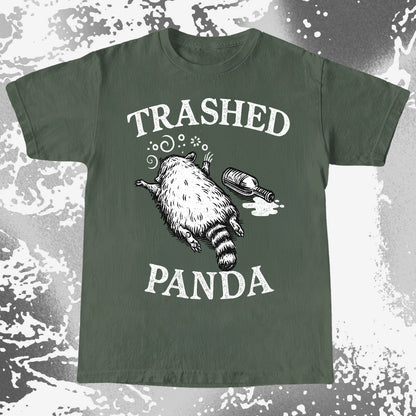 Trashed Panda Vintage Raccoon Humor Tee - Drunk Raccoon