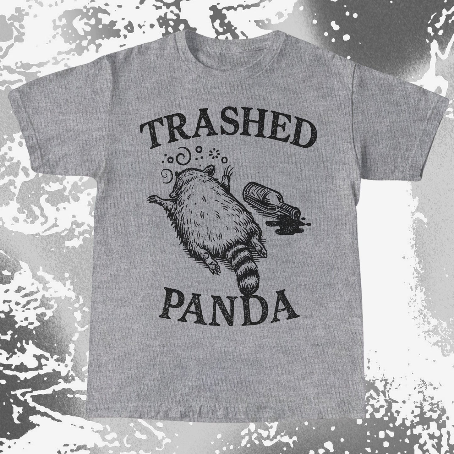 Trashed Panda Vintage Raccoon Humor Tee - Drunk Raccoon